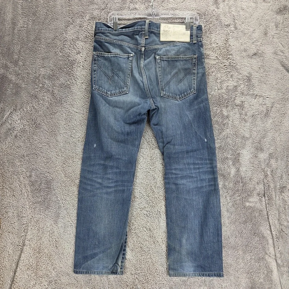 Neighborhood Jeans Mens Blue Selvedge Straight Thrashed Honeycomb Fits 31x26
